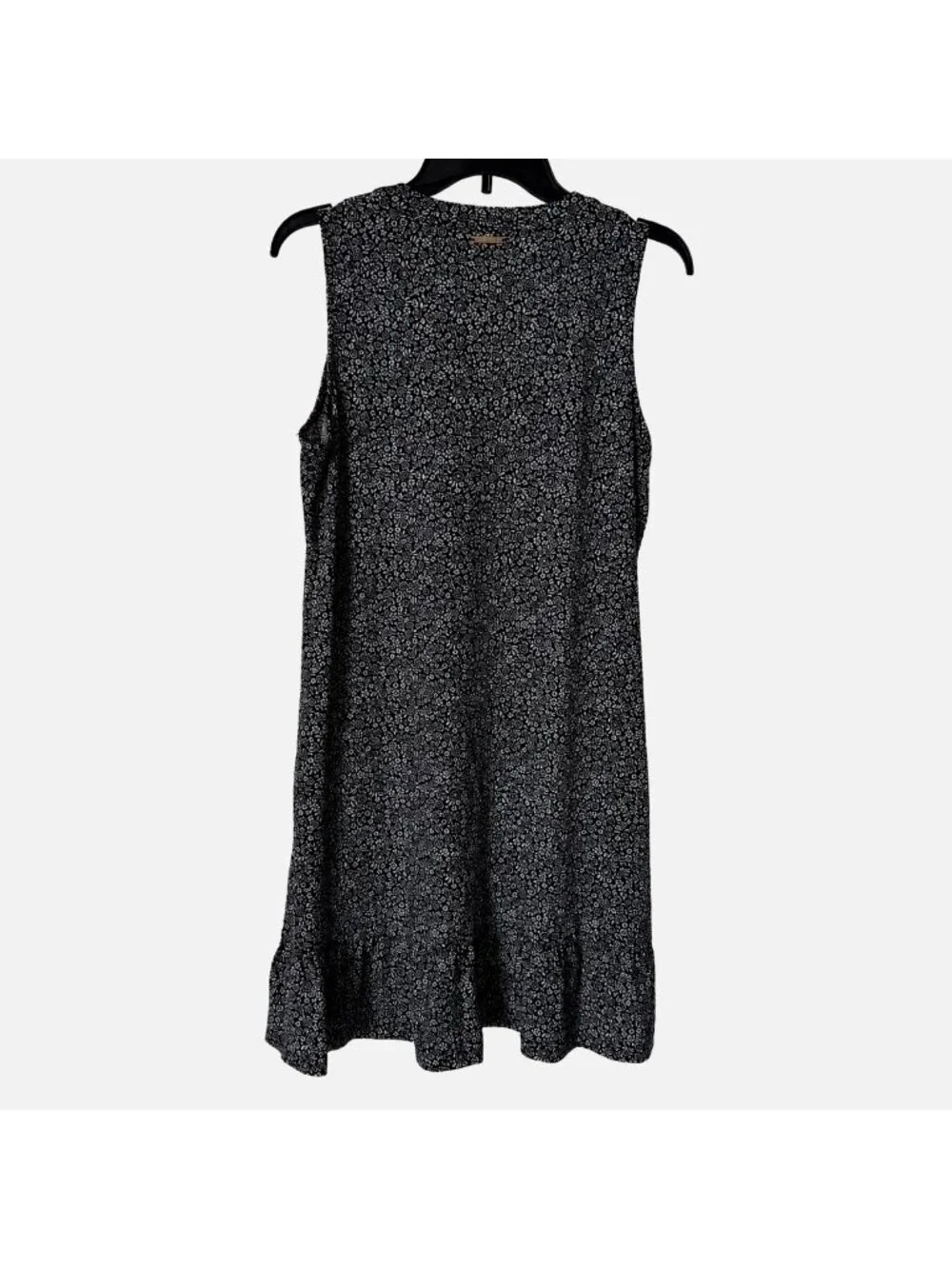 Michael Kors Women Black White Floral Sleeveless Knee Length Dress Size M